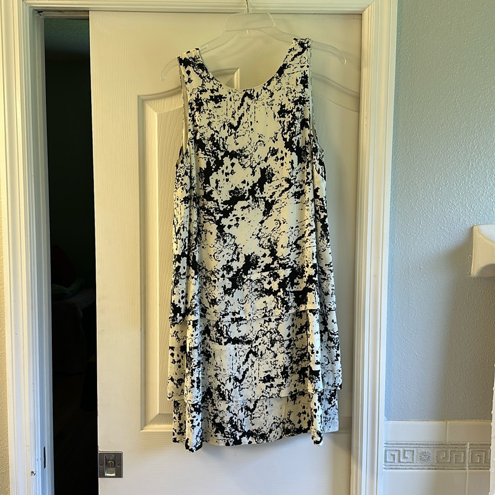 Off white and black dress